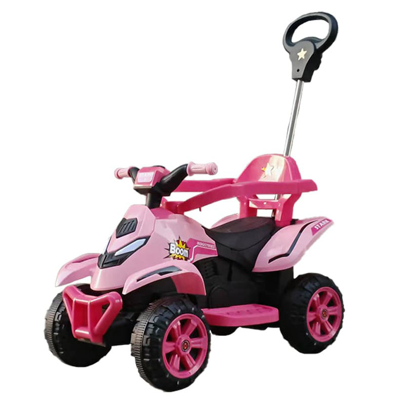 6V lasten sähkömönkijä työntökahvalla, valoilla ja musiikilla