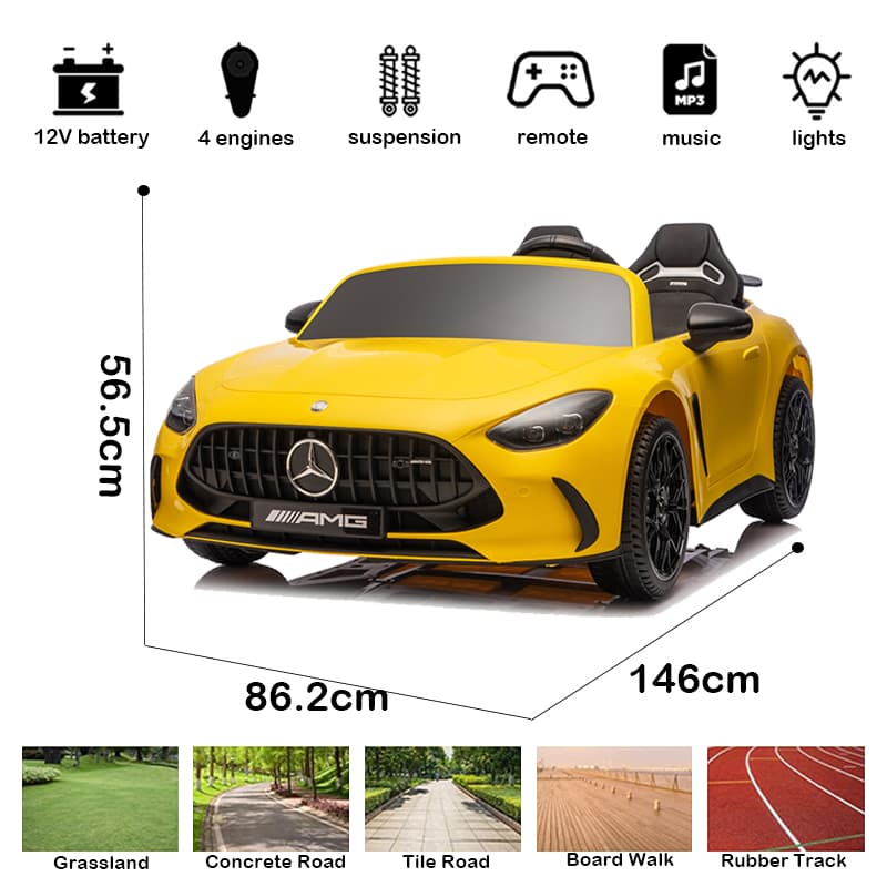 12V Licensed Mercedes AMG GT3 Kids Electric Ride-On Car
