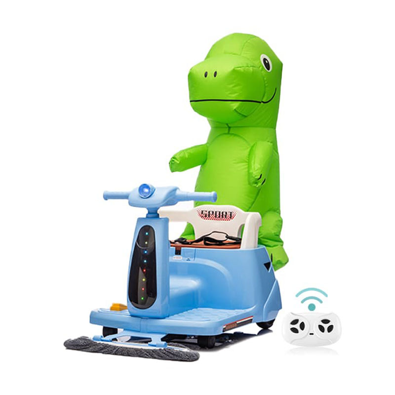 12V Kids Ride-On Sweeper with 360-degree rotation
